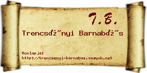 Trencsényi Barnabás névjegykártya