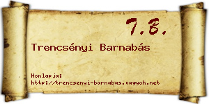 Trencsényi Barnabás névjegykártya