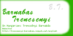 barnabas trencsenyi business card