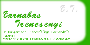 barnabas trencsenyi business card